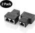 RJ45 Splitter Connectors Adapter 1 to 2 Ethernet Coupler Double Socket HUB Interface Contact Modular Plug Connect Network LAN Internet Cat5 Cat62 ...