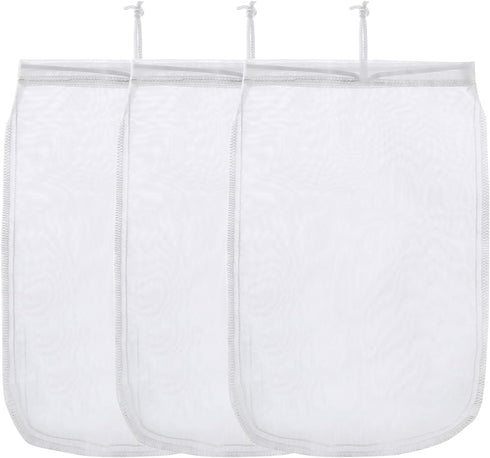 ALEGI Aquarium Filter Media Bag Extra Fine,Reusable 180 Micron Drawstring Mesh Filter bags for Activated Carbon (12"*8" (3 pack))...
