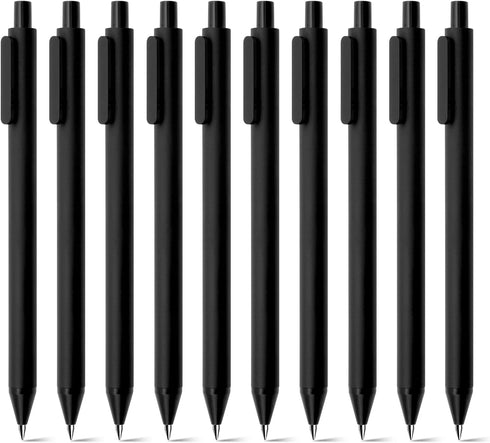 Kaco PURE Gel Pens Black Ink 0.7mm Medium Point, 10 Pieces Set, Original Design, Quick Drying Aesthetic Note Taking Pens Shcool Office Supplies Cu...