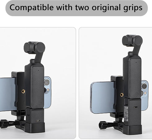 Camera Phone Holder Mount for DJI OSMO Pocket 3 Cell Phone Holder Tripod Adapter Phone Clip Clamp Expansion Accessories with 1/4” Screw for OSMO P...