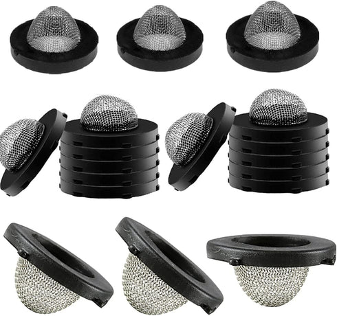 10pcs hose washer with screen, Black Rubber Washers and Stainless Steel Filter,for 3/4 Inch Garden Hose Washing Machine and Water Faucet Repair Ki...