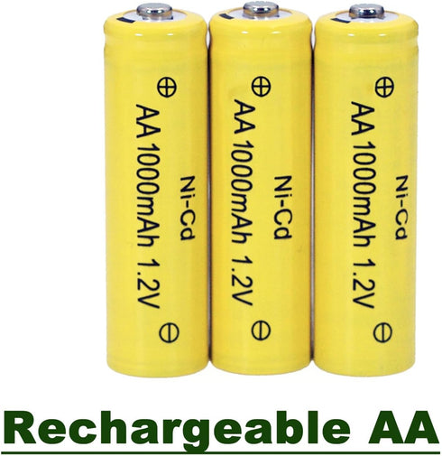 12 Counts 1.2V NI-CD AA 1000mAh Outdoor Solar Rechargeable Batteries Long Lasting for Landscape Lawn Lamps,Pathway Lights...