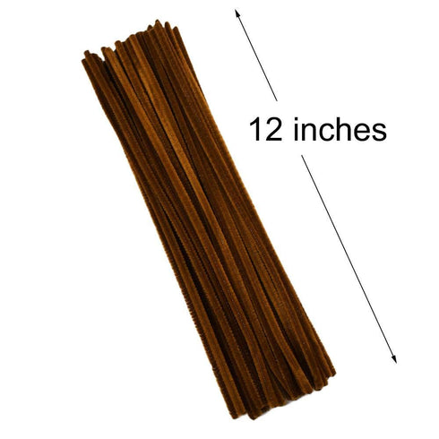 Leline's Pipe Cleaners, 50 Pieces Chenille Stem for Crafts, Brown...