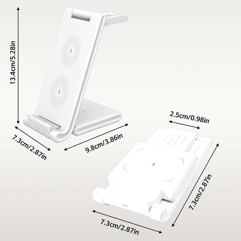 3-in-1 Wireless Charger for Apple Devices, MagSafe Charger Dock, Compatible with iPhone 15/14/13/12 Series, for AirPods and iWatch, Quick Charge, ...