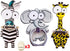 ZOSTLAND 3PCS Funny Zebra Elephant Giraffe Phone Ring Universal 360°Adjustable Case Finger Grip Stand Holder Desk Stent Mount Hook Compatible with...