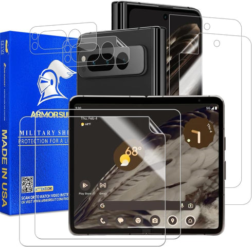 ArmorSuit 2+2 Pack Screen Protector + Camera Plate Lens Protector Film Designed for Google Pixel Fold MilitaryShield HD Clear Film - Made in USA.....