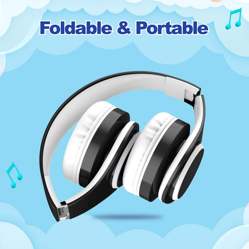 Kids Bluetooth Headphones 85db/110db Volume Limit Wireless/Wired Aux Port Foldable Noise Protection Over-Ear Build-in Mic Headphones for Kids Adul...