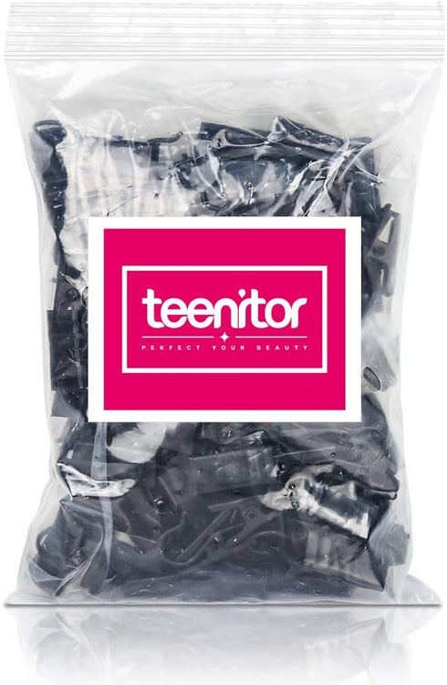 Teenitor 100 Pack Small Curtain Clips Curtain Hooks for Outdoor String Lights, Stainless Steel Clips for Hanging Curtain Hooks for Drapes, Black...