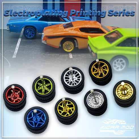 Hot 1/64 Wheels for Diecast Model Car Vehicles (10 Sets in 1 Box), Suitable for Car Culture Collectors, Modified Sets, Replace The Mainline, Real ...