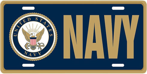 Mitchell Proffitt US Navy License Plate Blue and Gold, Officially Licensed, Made in USA...
