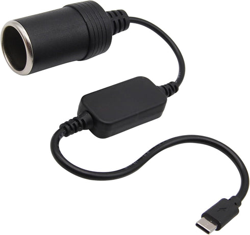 USB C Male to 12V Adapter, USB to Car Cigarette Lighter Socket Converter Cable 1Pack...