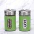 Salt and Pepper Shakers Stainless Steel and Glass Set with Adjustable Pour Holes (Green)...