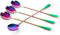 Long-handled ice tea spoon, cocktail stir spoons, stainless steel coffee spoons, Colored ice cream scoop Set of 4...