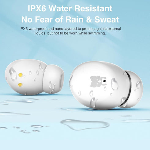 Kids Headphones for School Toddler Wireless Earbuds with Mic Bear Charging Case Waterproof Bluetooth Ear Buds for Boys Girls Teen 5+ Years, Compat...