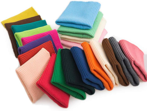 Tong Gu Leg Opening Cuffs Ribbed Trims Fabric Knitted Rib Stretch Tape Tubular Rib Cuffing Replacement DIY, 35 Colours (1 Pair, Black)...