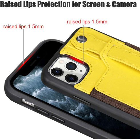 TOOVREN Phone Case for iPhone 11 Pro Wallet Case Lanyard Neck Strap with Kickstand Leather Card Holder Adjustable Detachable Necklace, Phone Prote...