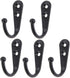 Yetaha 20PCS Wall Mounted Hooks with 40 Screws, Double Holes Hooks Towel Robe Hat Coat Hook for Kitchen Bedroom Bathroom, Black...