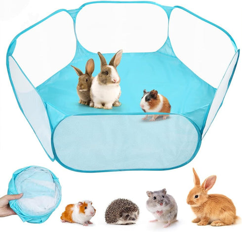 PrimePets Small Animal Playpen, Hamster Pet Playpen, Waterproof Breathable Indoor Pop Open Exercise Fence, Guinea Pig Cage Tent, Portable Yard Fen...