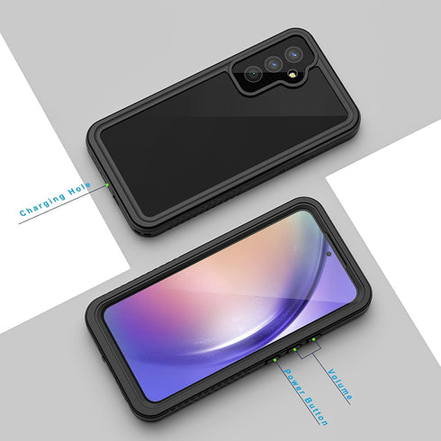 Lanhiem Samsung Galaxy A54 5G Case, IP68 Waterproof Dustproof, Built-in Screen Protector, Rugged Full Body Shockproof Phone Cover for Galaxy A54 5...
