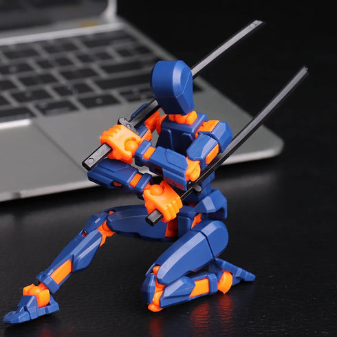 5PCS Lucky 13 Action Figures, T13 Action Figure Articulated Dummy 3D Printed Titan 13 Robot Multi-Jointed Movable Desktop Decoration for Game Love...