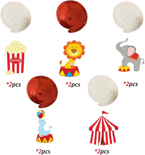 30Ct Circus Hanging Swirl Decorations -Circus Carnival Birthday Party Supplies Fan Decors...
