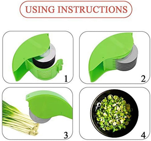 Herb Roller Mincer, AOZBZ Manual Hand Scallion Chive Mint Cutter with 6 Stainless Steel Blade Kitchen vegetable chop...