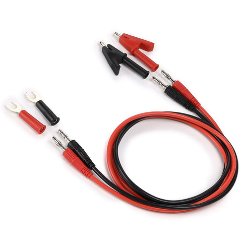 Sumnacon 4 in 1 Banana Plug Alligator Clip Pure Copper Fork Test Lead, 3.3 ft Multimeter Flexible Test Lead Wire Cable with Protective Jack Copper...