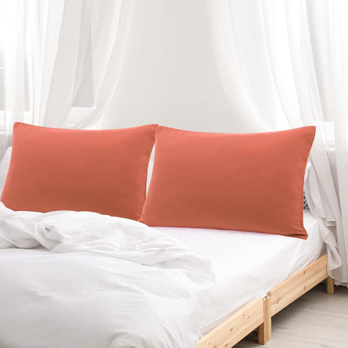 uxcell 2 Pack Pillow Cases Soft 1800 Series Microfiber Pillowcases Set with Zipper King(20"x36") Orange...