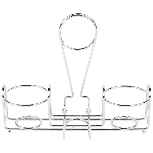 G.E.T. 4-22735 Chrome Metal Two Compartment Condiment Caddy Metal Table Caddies Collection...