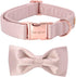 Unique style paws Dog Collar, Pink Silk Dog Collar with Bow, Soft Bowtie Adjustable Pet Collar Gift for Female Large Dogs...