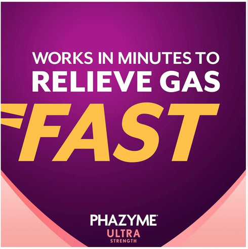 Phazyme Ultra Strength Gas & Bloating Relief, Works in Minutes, 48 Fast Gels...