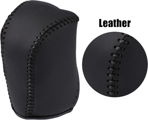 X AUTOHAUX Black Car Genuine Leather Stick Shift Cover Gear Shift Knob Cover for Toyota Camry 2007-2011 Black Line...