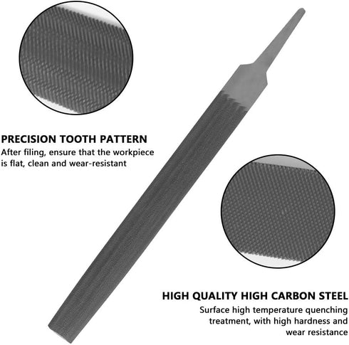KALIM Half Round Medium Cut File, Double Cut Teeth, 6'' Length, Made of High Carbon Steel, Hand File without Handle Suitable for Wood, Metal, Shar...
