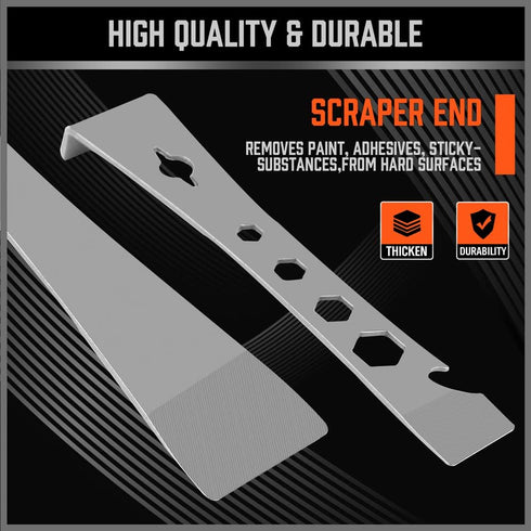 HORUSDY 2-Piece Stainless Steel Pry Bar Scraper Set, 6-11/16” and 9-1/2” Flat Pry Bar...