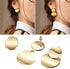 Gold Hoop Earrings Double Layered Disc Drop Fashion Earrings 14K Gold Plated Polished Stainless Steel Earrings Jewelry (Double Disc Drop Earrings ...
