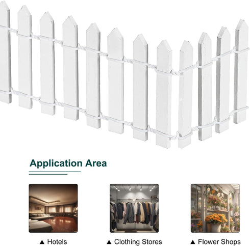 MECCANIXITY 4pcs 35 Inch Miniature Garden Fence, Mini Ornament Wood Picket Fence Decorative for Dollhouse Home DIY Crafts, Brown/White...
