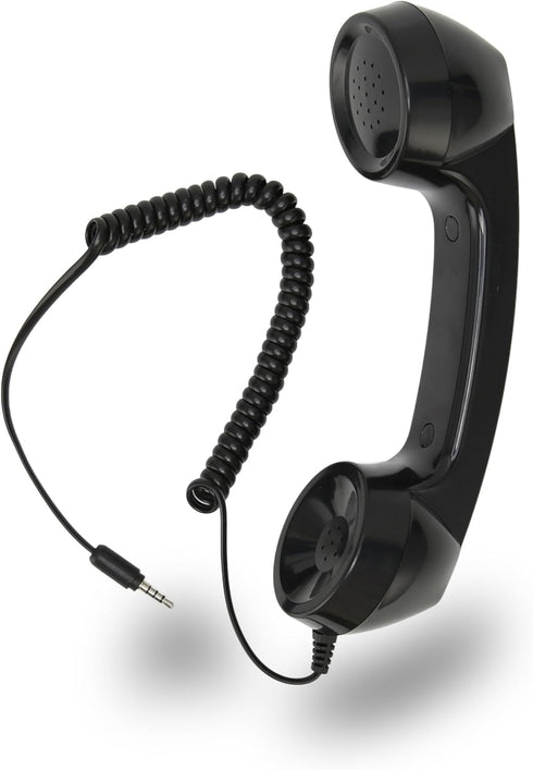 Jiawu Vintage Retro Telephone Handset, Cell Phone Receiver MIC Microphone Speaker for Cellphone, Smartphone and Computers, Old Telephone Headse wi...