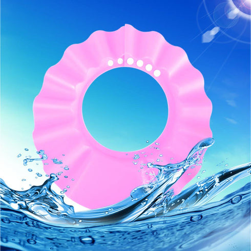Safe Shampoo Shower Bathing Protection Bath Cap Soft Adjustable Visor Hat for Toddler, Baby, Kids, Children (pink)...