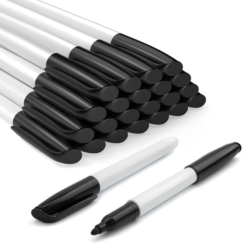 24Pcs Black Dry Erase Markers, White Board Mini Dry erase Markers Bulk, Fine Point Tip Student White Board Markers for Teachers Office School Supp...