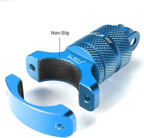 HSU Aluminum Bike Bicycle Handlebar Mount for Gopro Hero 12/11/10/9/8/7/6/5/4 Session SJCAM AKASO Campark and Other Action Cameras, 360 Degrees Ro...