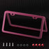 Pink License Plate Frame, Metal Thin Stainless Steel with 2 Holes Screw Cap, 2 Pack (Pink (Women's Favorite))...