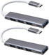 2pcs USB C Hub USB Hub 3.0,4-Port USB C to USB Adapter USB to USB C Adapter,Ultra-Slim USB C Adapter USB Splitter,USB C Dock USB Extender for Lapt...