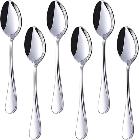 HANSGO Teaspoons Stainless Steel, 6 Piece Dinner Spoons Set 6.7 inches Dessert Spoons Use for Home, Kitchen or Restaurant...