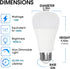 LED Light Bulb, A19 100W Equivalent, Efficient 15W, 1600 Lumens, Daylight 5000K, E26 Standard Base, Non-Dimmable, LED Bulbs for Bedroom Living Roo...