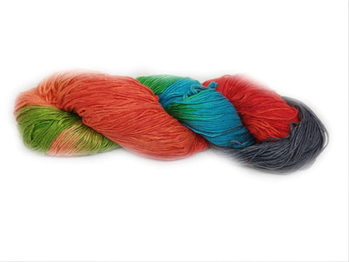 Silk Roving Worsted Weight Yarn - 100% Recycled & Hand-Dyed Mulberry Silk - Luxurious and Versatile for Knitting, Felting, and Crafting.(100 gm-22...