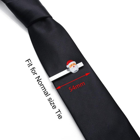 HONEY BEAR Mens Tie clip Bar Normal Size Christmas Santa Claus for Xmas Gift 5.4cm...