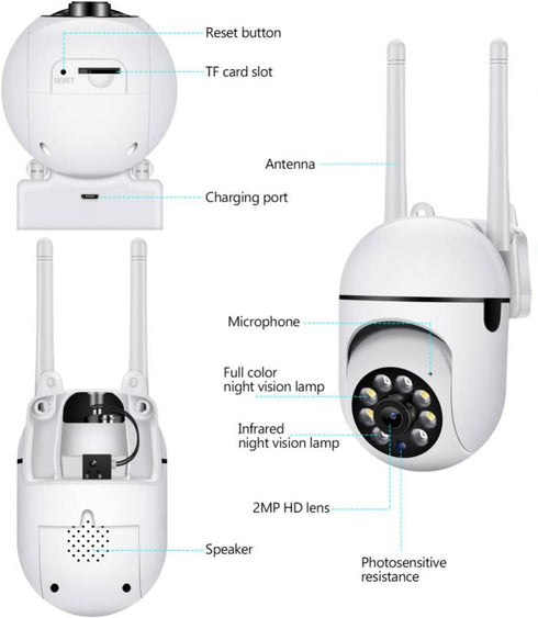 Indoor Security Camera 1080P, Security Security Camera Outdoor Indoor, HD Night Vision,Twoway Dialogue,Motion Tracking, Pet Camera for Home Shop...