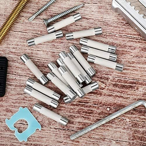 Frienda Microwave Fuse 20 Amp Slow Blow Microwave Fuse Ceramic Tube Fuse 250V 20a, 6.35 x 30 Mm, Compatible with GE WB27X10388, Kenmore Slow Blow ...