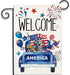 Weclome 4th of July Garden Flag Dog Patriotic Truck Flags 12 x 18 Inch Double Sided Burlap Small Fourth July Flag for Outside American Memorial Da...