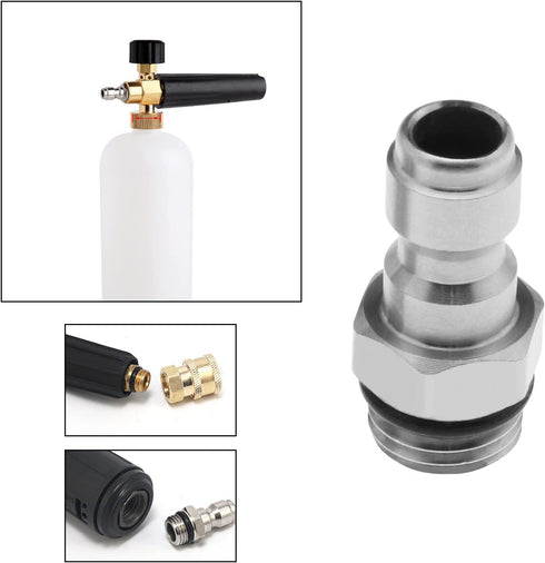 Create idea Set of 2 Pressure Washer Adapter 1/4 Inch Quick Connector to M14 Thread Fittings Brass Coupling Quick Disconnect Kit for Spray Lance H...